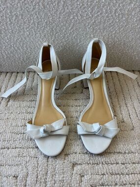 Alexandre Birman White Ankle-Tie Knotted Sandals